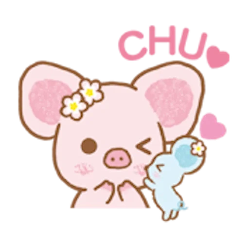 piggy chuanjing, meng cerdo kawai, pintura linda de kawai, pequeña pintura de kawai, dibujo de cerdo de sichuan