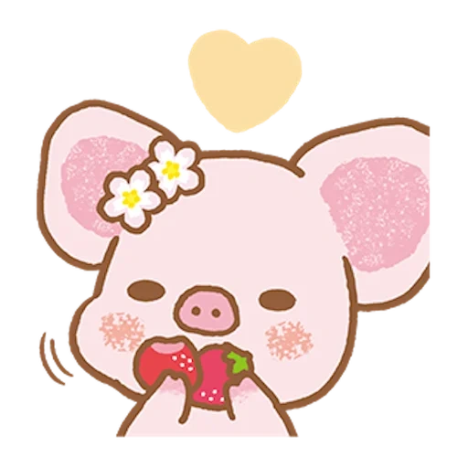 piggy chuanjing, meng cerdo kawai, pintura linda de kawai, pequeña pintura de kawai, dibujo de cerdo de sichuan