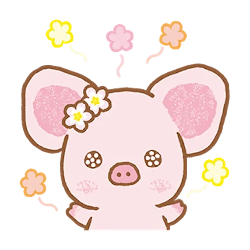 cerdo de sichuan, meng cerdo kawai, pintura linda de kawai, pequeña pintura de kawai, dibujo de cerdo de sichuan