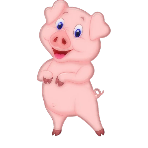 cerdo, cerdo, cerdo cerdo, caricatura de cerdo, piggy mira hacia afuera