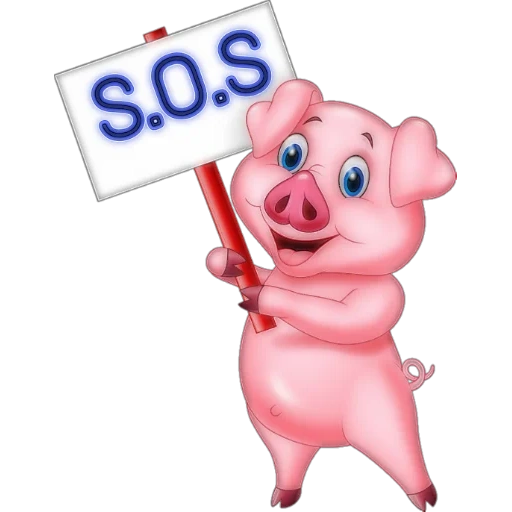 texto, cartão de porco, cartoon porco
