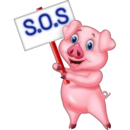 text, pig brand, piggy cartoon