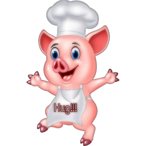 piggy chef, piggy chef, ferkel cartoon, ferkel küchenmütze