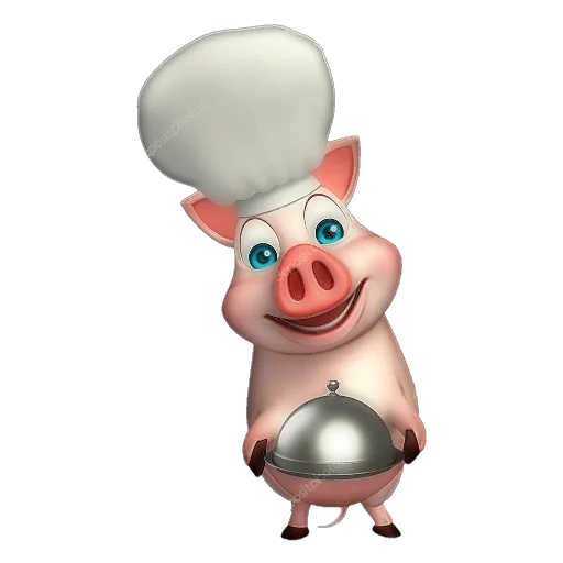 lina piglet, pig character, cartoon character pig, pig hat cartoon