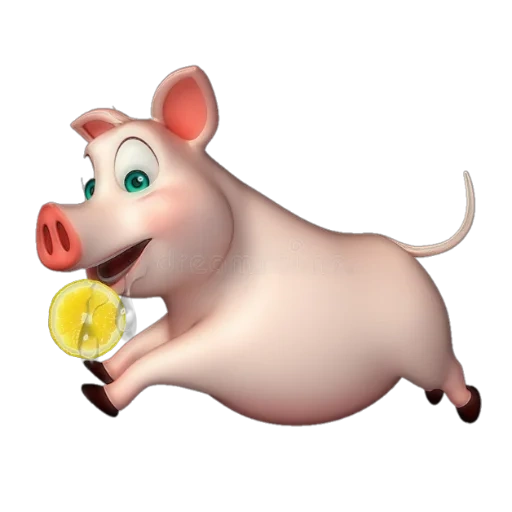 carattere di maiale, personaggio di gryushka, cartone animato 3d di maialino, mucca da maiale dei cartoni animati, il maialino è animato