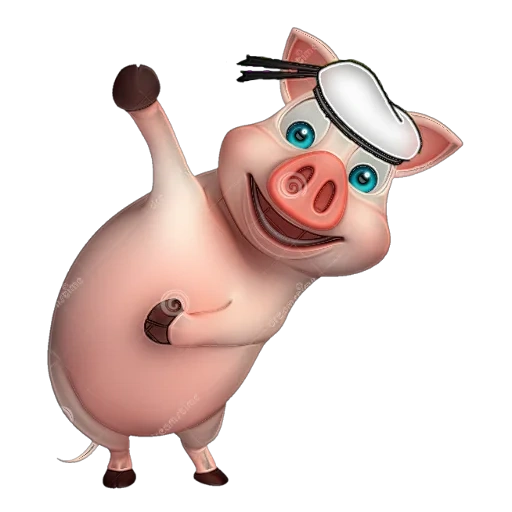 свинья, свинья смешная, веселая свинья, свинья персонаж, поросенок пигли мультик