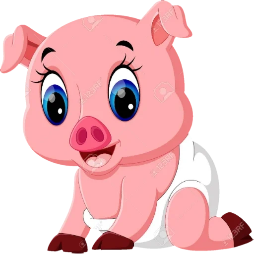 piggy cartoon, cochon de dessin animé, cartoon de cochon, piggy cartoon, cartoon mignon porcelet