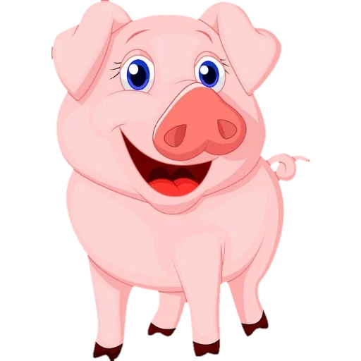 il maiale è rosa, maiale, maialino da cartone animato, il maialino è cartone animato