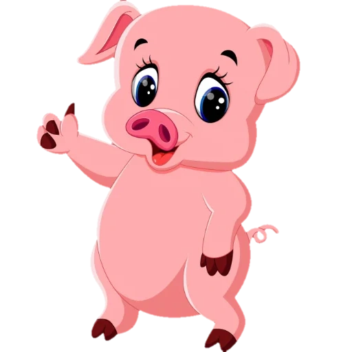 cochon de dessin animé, piggy cartoon, piggy cartoon, piggy enfant sur fond blanc, cartoon mignon porcelet