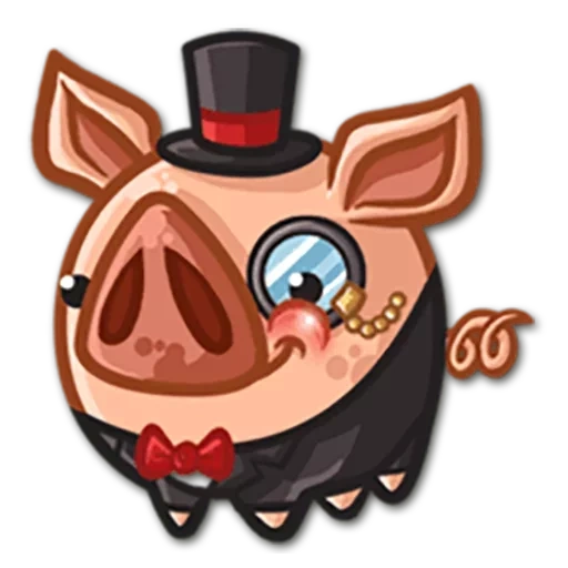 cerdo, cerdo, mini cerdo, símbolo de expresión de jabalí