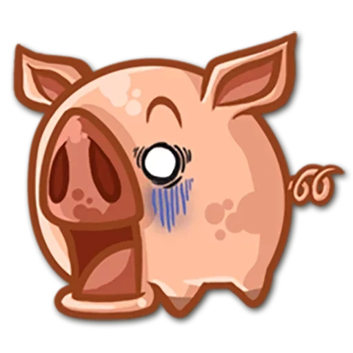 cerdo, estación de compresión de cerdo, cara de cerdo, símbolo de expresión de jabalí