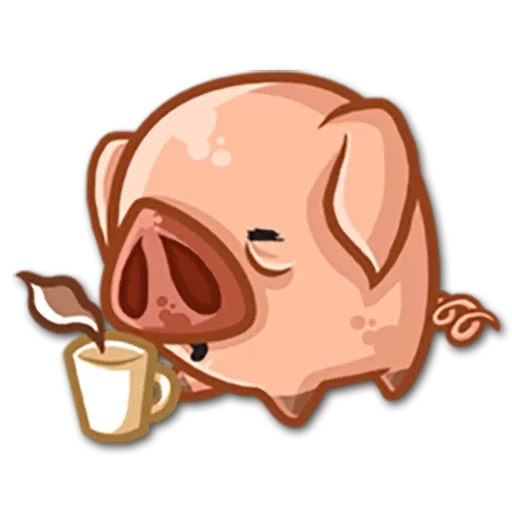 porcs, porcs, café de porc, emoticône de sanglier
