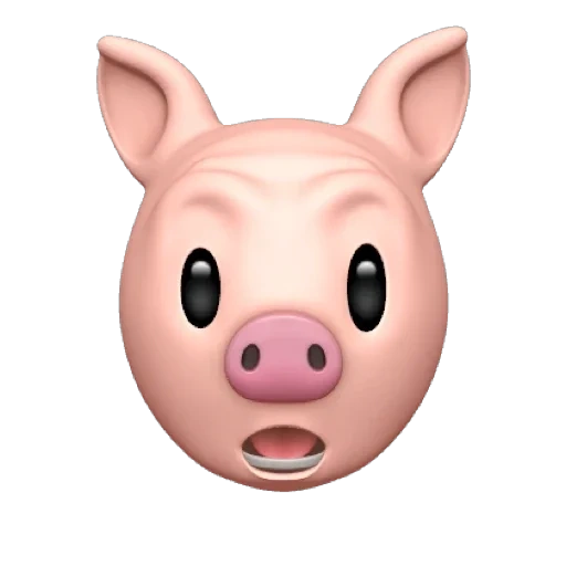 piggy piggy, mela animogi, maiale sorridente, espressione di moccio, pacchetto di emoticon di maiale divertente