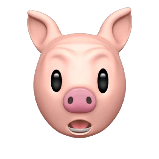 piggy, pommes animogi, cochon souriant, expression de morve, pack d'émoticône de porcelet amusant