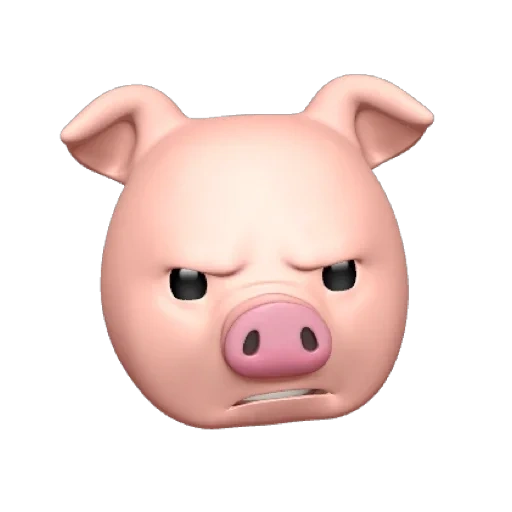 animoji, piglet, angry piggy, pig face, animogi wild boar
