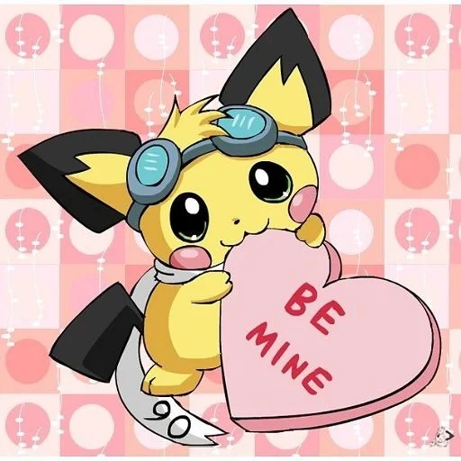 пикачу, pichu pichu, покемоны милые, пикачу яблоком, pikachu will be my valentine