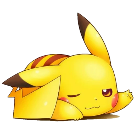 pikachu, pikachu endormi, pikachu pokémon, pikachu avec un crayon, anime pokemon pikachu