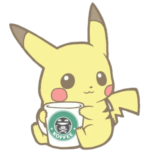 pikachu, pikachu chibi, pokemon cute, pikachu coffee art, pikachi stickers