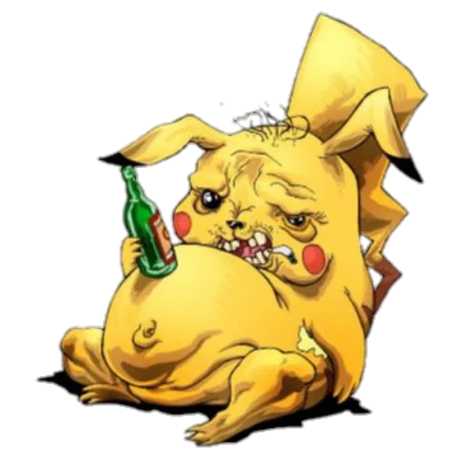 pikachu, pikachu mabuk, pikachu lucu, karakter picacho, pikachu brutal