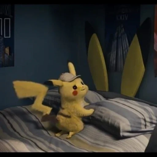 pikachu, detektif pikachu, pokemon detective pikachu, karakter kartun pikachu, pokemon detective picachu film 2021