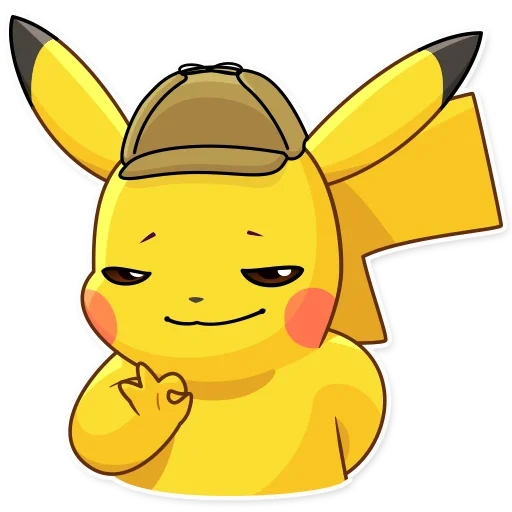 pikachu, emoji pikachu, pikachu pokémon, detective de pokémon pikachu