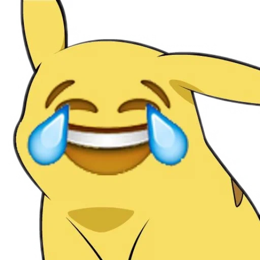 anime, pikachu, emoji pikachu, emoji tertawa, wajah tersenyum