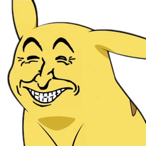 pikachu, meme pikachu, pikachu bugult, pikachu non forte, faccia di troll di pikachu