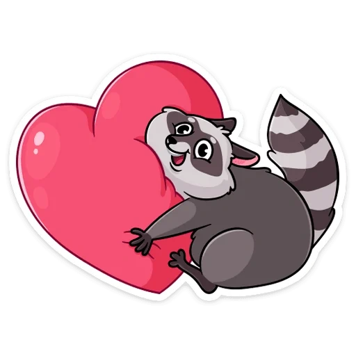 pierfi, pilfi the raccoon, heart raccoon, raccoon cartoon, white-bottomed raccoon