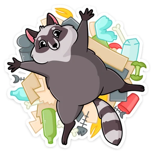 sistem raccoon pilfi, raccoon sticker, stiker pilfi, stiker telegram, raccoon elisha steckers