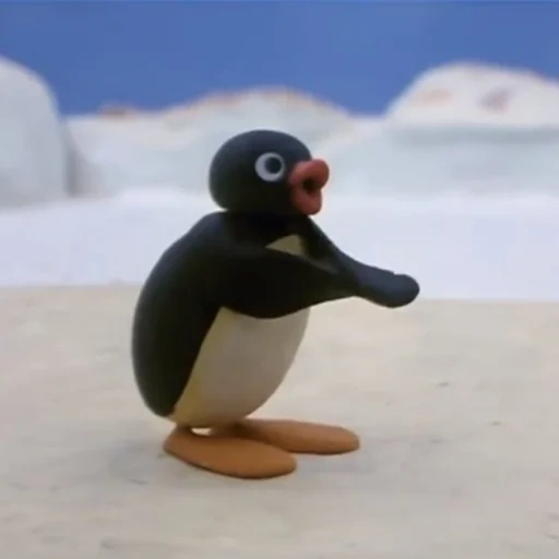 pingüino, noot noot 8k f, ping ping, pingüino poroto, caricatura de pingüino de plastilina