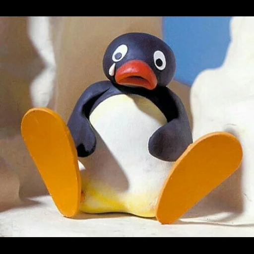 pingu, pingu crying, pingu мультфильм, пингвинёнок пороро, недовольный пингвин