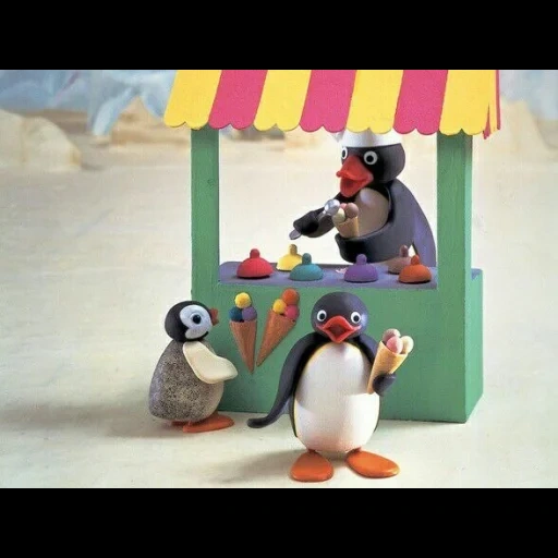 the penguin, pinggu serie 055, hiragu cartoon, loro der pinguin, alte pinguin comic plastilin