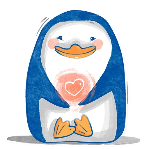 pingüino, pingüino, pak pak, pequeño pinguino, corazón pingüino