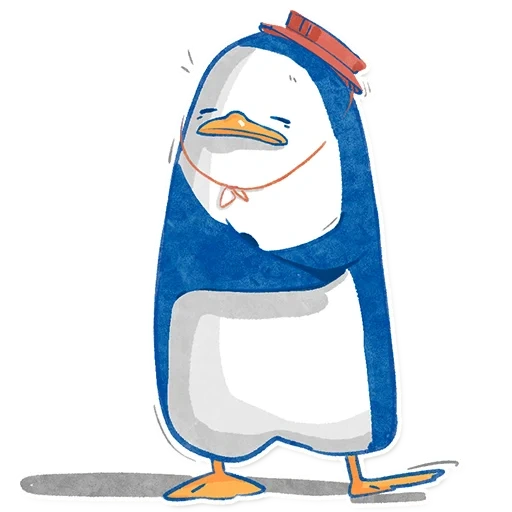 пингвин, пингвин милый, одинокий пингвин, пингвин мультяшный