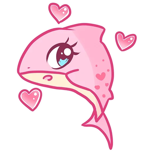 stiker hiu merah muda, hiu merah muda, stiker merah muda, stiker hiu, pink dolphin