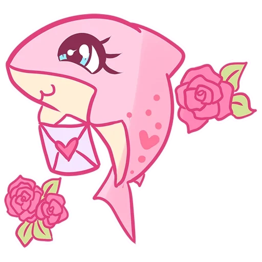 pink shark sticker, pink shark, shark sticker, pink shark cartoon, set of stickers pink