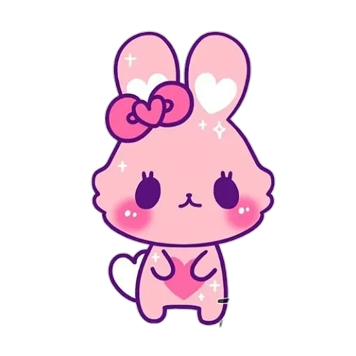 pink stickers, pink stickers with a bunny, stickers pink bunny, stickers misis banny pink, pink bunny