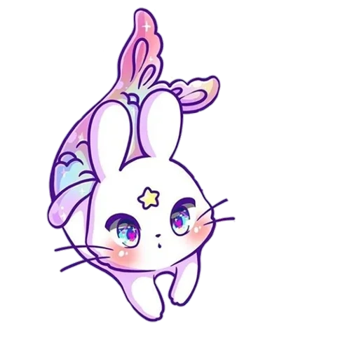 stiker bannie, kucing kawaii lucu dan kelinci, chibi kawai jenny rabbits, anime hewan lucu, kawaii bunnies