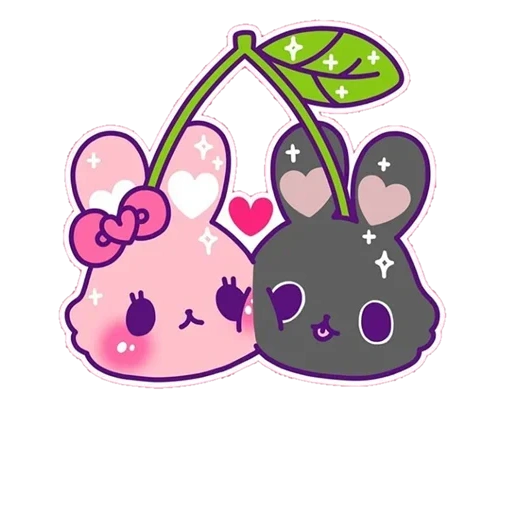 pink stickers, pink bunny stickers, cute kavai drawings, pink stickers with a bunny, pink hare sticker