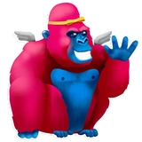 Pink Gorilla (@addstickers|Stickergram.ru)