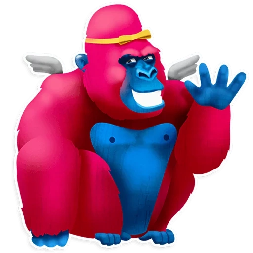 telegram stickers, telegram sticker, stickers, pink gorilla, emoji stickers