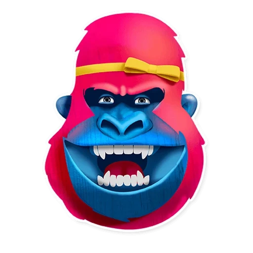 telegram stickers, telegram sticker, pink gorilla, pink gorilla, stickers