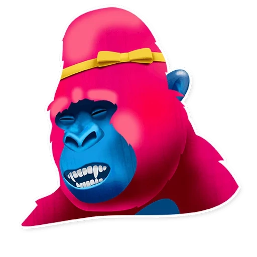 gorilla rosa, gorilla rosa, pegatina de telegrama, pegatinas de telegrama, toy juguete