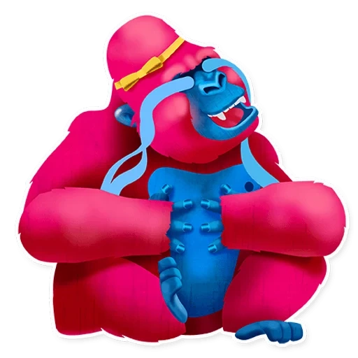 телеграм стикеры, telegram sticker, pink gorilla, стикеры, gorillaz