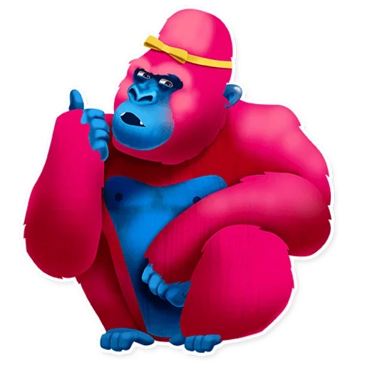 telegram stickers, pink gorilla, pink gorilla, stickers telegram, stickers