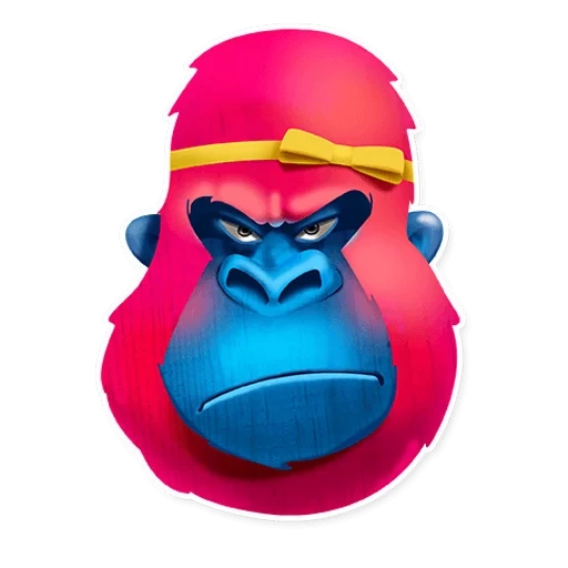 telegrammaufkleber, telegrammaufkleber, pink gorilla, aufkleber, pink gorilla