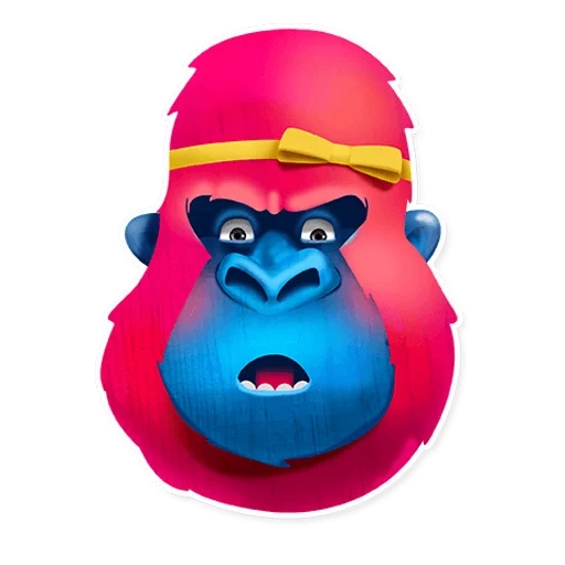 telegram stickers, telegram sticker, stickers, pink gorilla, pink gorilla