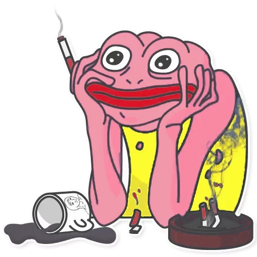 frogs pepe, bambola rosa, la rana fuma un meme