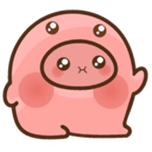 kawaii, hermoso, rosado, cerdo rosa