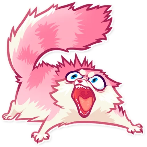telegram stiker kucing, styler pink cat, sticker telegram, stiker merah muda